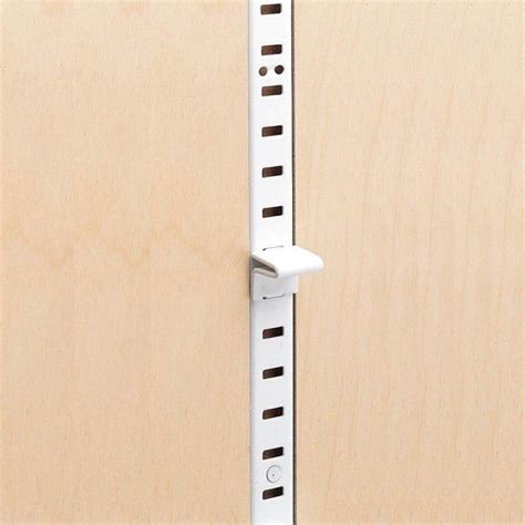 white metal 8 shelf bracket and track|adjustable shelf brackets white.